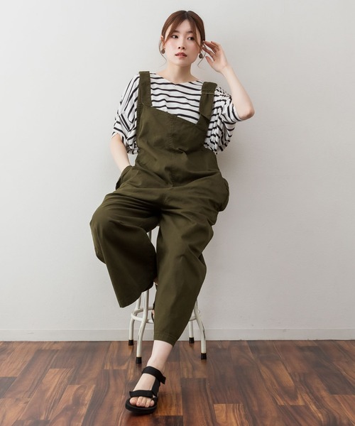 atONE(アットワン)の「atONE アシメサスペンダーサロペットパンツ(サロペット/オーバーオール・レディース・ブラック/ベージュ/カーキ・M-L/4L~5L/LL~3L)」の18枚目の写真