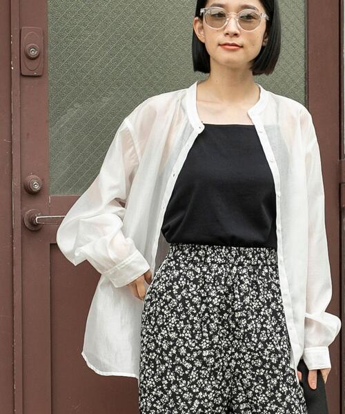 バンドカラーシアーシャツ