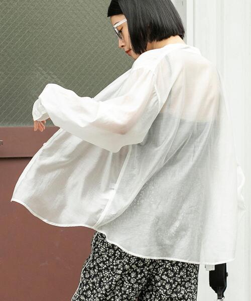 バンドカラーシアーシャツ