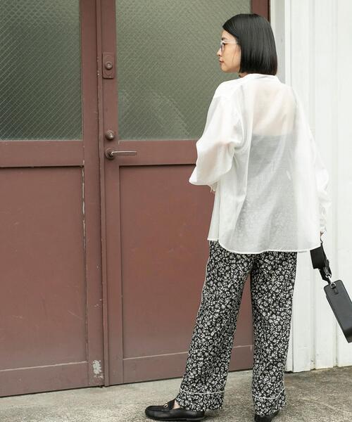 バンドカラーシアーシャツ