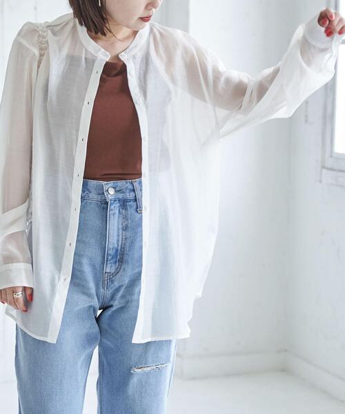 バンドカラーシアーシャツ