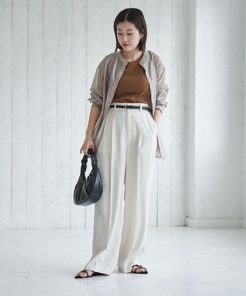 coen（コーエン）の「バンドカラーシアーシャツ（シャツ/ブラウス・レディース・ホワイト/ライトグレー/コバルトブルー・M/L）」の22枚目の写真