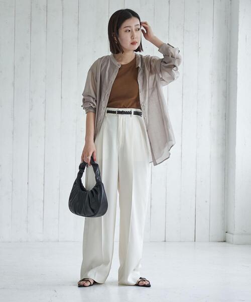 coen（コーエン）の「バンドカラーシアーシャツ（シャツ/ブラウス・レディース・ホワイト/ライトグレー/コバルトブルー・M/L）」の10枚目の写真