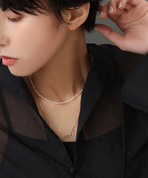 Lilas（リラ）の「シードパールチェーンネックレス K10（ネックレス 