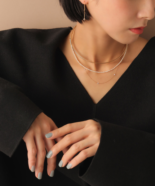 Lilas（リラ）の「シードパールチェーンネックレス K10（ネックレス  