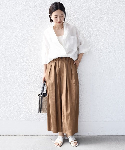 ZOZO限定】SHIPS.me: 綿麻 タック バルーン パンツ（その他