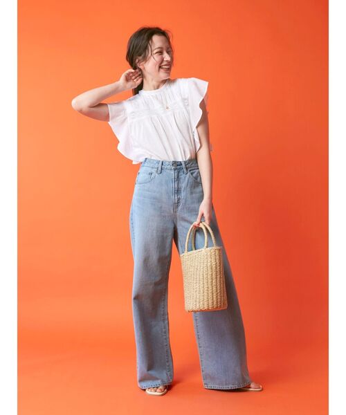 Ungrid（アングリッド）の「コットンノースリフリルブラウス（シャツ/ブラウス・レディース・ブラック/オフホワイト/グリーン・FREE）」の14枚目の写真