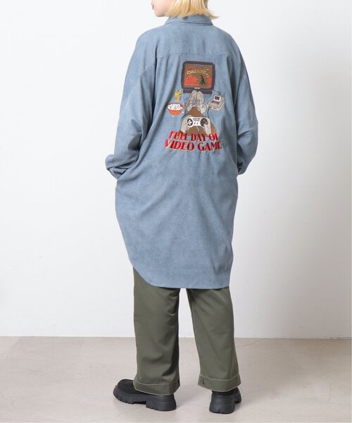 DOUBLE NAME（ダブルネーム）の「VIDEO GAME BACK刺しゅうシャツワンピース/ユニセックス可（シャツワンピース・レディース・ブルー/ピンク/オフホワイト・FREE）」の11枚目の写真