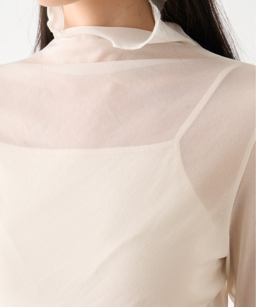 SNIDEL（スナイデル）の「トリコットシアートップス（Tシャツ/カットソー・レディース・オフホワイト/ブラック/ベージュ・FREE）」の10枚目の写真