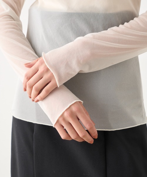 SNIDEL（スナイデル）の「トリコットシアートップス（Tシャツ/カットソー・レディース・オフホワイト/ブラック/ベージュ・FREE）」の11枚目の写真