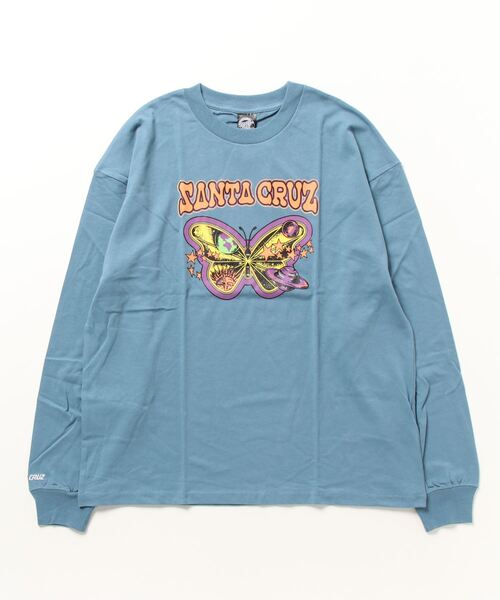 SANTA CRUZ(サンタクルーズ)の「【ムラサキスポーツ別注】SANTACRUZ/サンタクルーズ ロンT Galactic Butterfly ビッグシルエット 502233431(Tシャツ/カットソー・レディース・ブラック/ホワイト/グレイッシュブルー・L/M)」の5枚目の写真