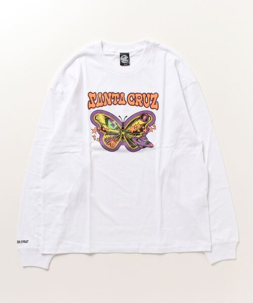 SANTA CRUZ(サンタクルーズ)の「【ムラサキスポーツ別注】SANTACRUZ/サンタクルーズ ロンT Galactic Butterfly ビッグシルエット 502233431(Tシャツ/カットソー・レディース・ブラック/ホワイト/グレイッシュブルー・L/M)」の4枚目の写真