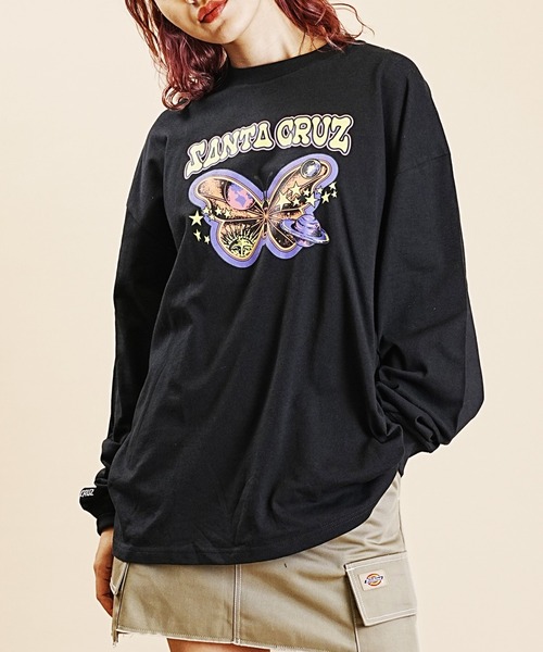 SANTA CRUZ(サンタクルーズ)の「【ムラサキスポーツ別注】SANTACRUZ/サンタクルーズ ロンT Galactic Butterfly ビッグシルエット 502233431(Tシャツ/カットソー・レディース・ブラック/ホワイト/グレイッシュブルー・L/M)」の15枚目の写真