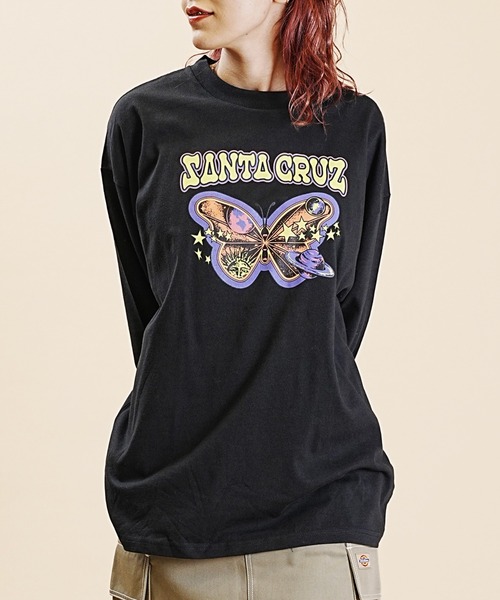 SANTA CRUZ(サンタクルーズ)の「【ムラサキスポーツ別注】SANTACRUZ/サンタクルーズ ロンT Galactic Butterfly ビッグシルエット 502233431(Tシャツ/カットソー・レディース・ブラック/ホワイト/グレイッシュブルー・L/M)」の14枚目の写真