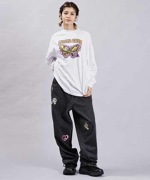 SANTA CRUZ(サンタクルーズ)の「【ムラサキスポーツ別注】SANTACRUZ/サンタクルーズ ロンT Galactic Butterfly ビッグシルエット 502233431(Tシャツ/カットソー・レディース・ブラック/ホワイト/グレイッシュブルー・L/M)」の10枚目の写真