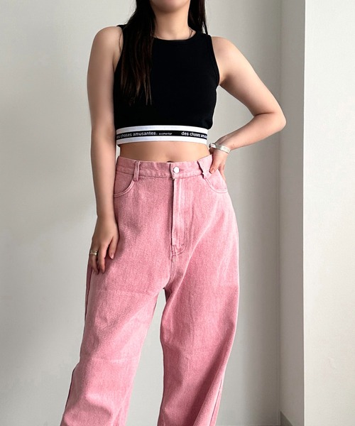 apres jour mignon（アプレジュールミニョン）の「カップ付きロゴクロップドタンクトップ【ZOZOTOWN限定アイテム】（タンクトップ・レディース・オフホワイト/ブラック・フリー/X-LARGE）」の12枚目の写真