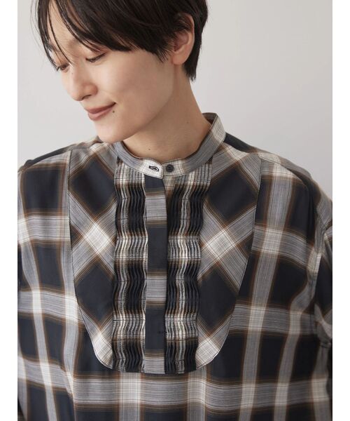 AMERICAN HOLIC(アメリカンホリック)の「ピンタック7分袖ギャザーシャツ(シャツ/ブラウス・レディース・ブラック/アイボリー/その他9/チェック・M/L)」の9枚目の写真