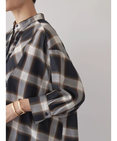 AMERICAN HOLIC(アメリカンホリック)の「ピンタック7分袖ギャザーシャツ(シャツ/ブラウス・レディース・ブラック/アイボリー/その他9/チェック・M/L)」の10枚目の写真