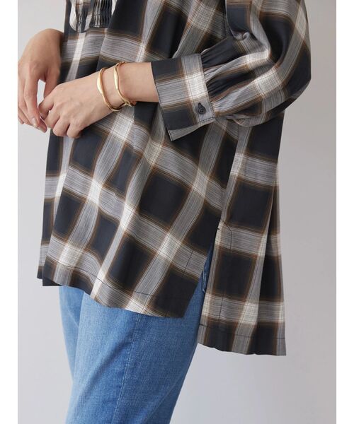 AMERICAN HOLIC(アメリカンホリック)の「ピンタック7分袖ギャザーシャツ(シャツ/ブラウス・レディース・ブラック/アイボリー/その他9/チェック・M/L)」の11枚目の写真