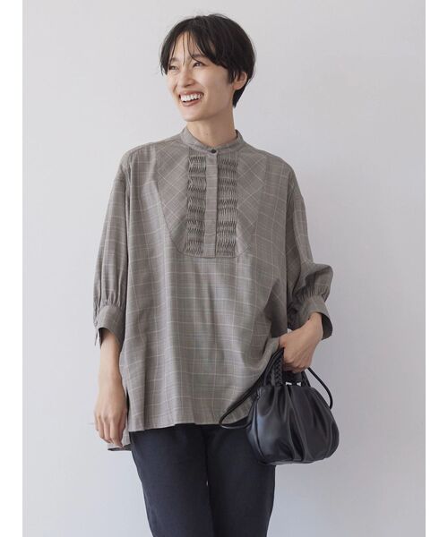 AMERICAN HOLIC(アメリカンホリック)の「ピンタック7分袖ギャザーシャツ(シャツ/ブラウス・レディース・ブラック/アイボリー/その他9/チェック・M/L)」の15枚目の写真