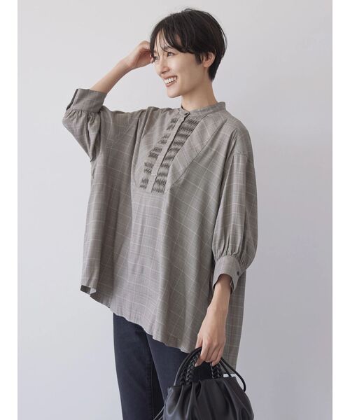 AMERICAN HOLIC(アメリカンホリック)の「ピンタック7分袖ギャザーシャツ(シャツ/ブラウス・レディース・ブラック/アイボリー/その他9/チェック・M/L)」の16枚目の写真
