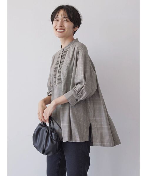 AMERICAN HOLIC(アメリカンホリック)の「ピンタック7分袖ギャザーシャツ(シャツ/ブラウス・レディース・ブラック/アイボリー/その他9/チェック・M/L)」の17枚目の写真