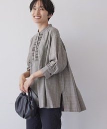 AMERICAN HOLIC | ピンタック7分袖ギャザーシャツ(シャツ/ブラウス)