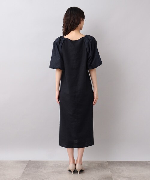 UNTITLED★新品★【洗える】リネン混 ボリューム袖ワンピース UNTITLED（アンタイトル）の「◇【1枚で着映える／洗える