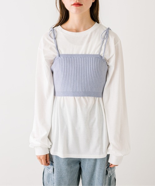 OLIVE des OLIVE（オリーブデオリーブ）の「ロンT×ビスチェセット　1032060100（Tシャツ/カットソー・レディース・トップグレー/サックスブルー/ブラック・FREE）」の22枚目の写真