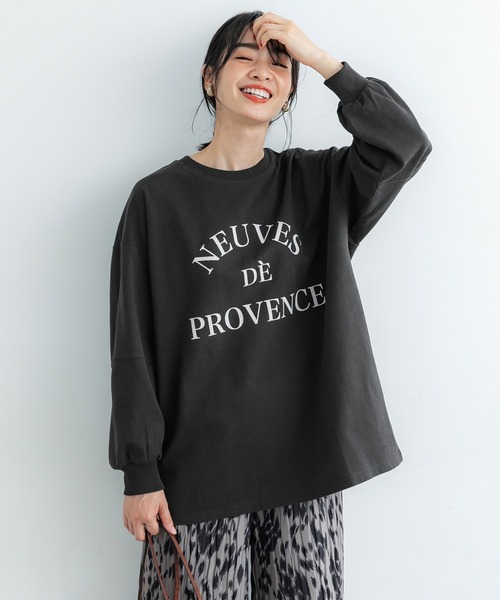 coca(coca)(コカ)の「OEミニ裏毛プリントスウェット(スウェット・レディース・アイボリー/チャコール・M/L)」の1枚目の写真