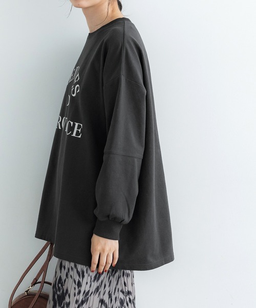 coca(coca)(コカ)の「OEミニ裏毛プリントスウェット(スウェット・レディース・アイボリー/チャコール・M/L)」の7枚目の写真