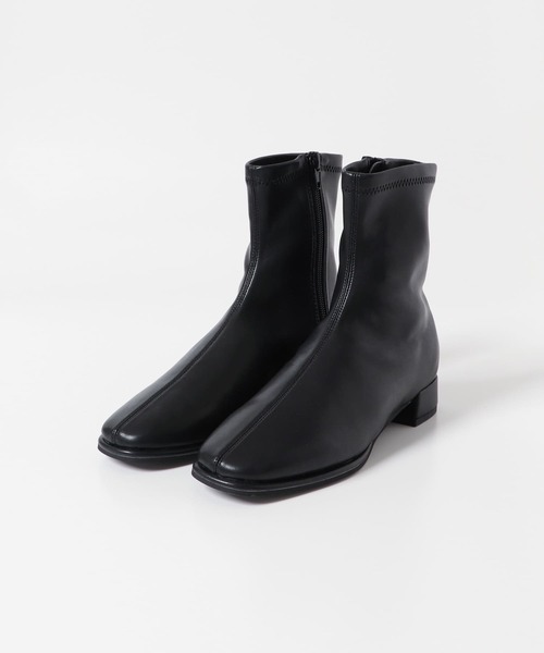 SENSE OF PLACE by URBAN RESEARCH(センスオブプレイスバイアーバンリサーチ)の「『4サイズ展開』『晴雨兼用』スクエアトウセンターシームストレッチローブーツ(ブーツ・レディース・アイボリー/ブラウン/ブラック・X-LARGE/MEDIUM/LARGE/SMALL)」の4枚目の写真