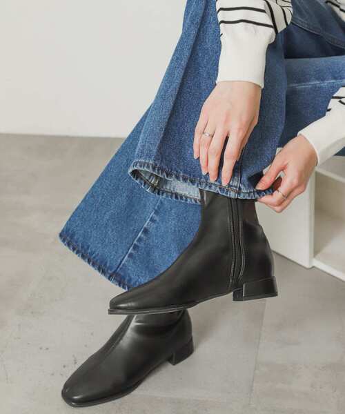 SENSE OF PLACE by URBAN RESEARCH(センスオブプレイスバイアーバンリサーチ)の「『4サイズ展開』『晴雨兼用』スクエアトウセンターシームストレッチローブーツ(ブーツ・レディース・アイボリー/ブラウン/ブラック・X-LARGE/MEDIUM/LARGE/SMALL)」の14枚目の写真