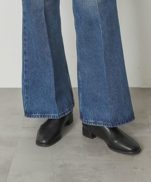 SENSE OF PLACE by URBAN RESEARCH(センスオブプレイスバイアーバンリサーチ)の「『4サイズ展開』『晴雨兼用』スクエアトウセンターシームストレッチローブーツ(ブーツ・レディース・アイボリー/ブラウン/ブラック・X-LARGE/MEDIUM/LARGE/SMALL)」の15枚目の写真