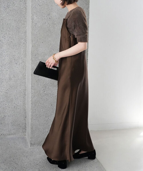 SLOBE IENA（スローブイエナ）の「minky ハーフスリーブフェザープルオーバー（ニット/セーター・レディース・ライトグレー/ブラウン・FREE）」の12枚目の写真