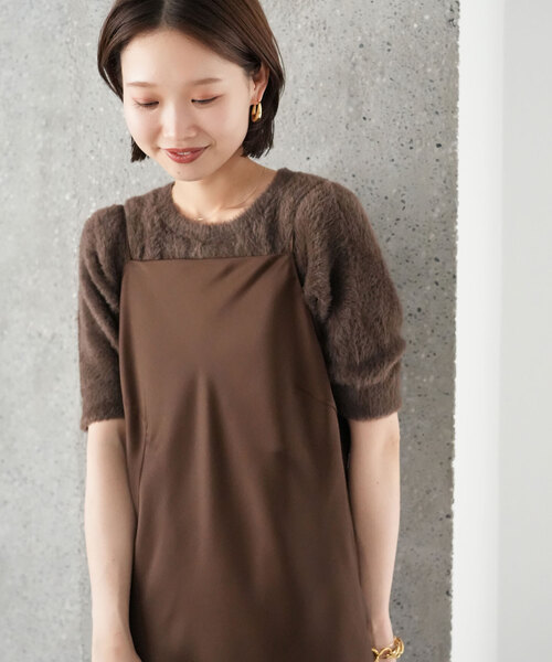 SLOBE IENA（スローブイエナ）の「minky ハーフスリーブフェザー