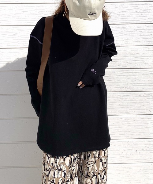 Q(キュー)の「ヘビーウェイトロンT(Tシャツ/カットソー・レディース・ホワイト/ブラック/ライトグレー/ベージュ/オリーブ・MEDIUM)」の9枚目の写真