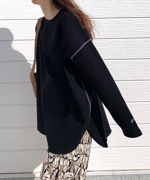 Q(キュー)の「ヘビーウェイトロンT(Tシャツ/カットソー・レディース・ホワイト/ブラック/ライトグレー/ベージュ/オリーブ・MEDIUM)」の10枚目の写真