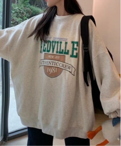 Burner(バーナー)の「【BURNER Recommend Select】カレッジロゴ トレーナー oku-tops-732338831725-18 U(スウェット・レディース・ネイビー/グレー/ブラック/ピンク/ダークグレー/アイボリー・XXL/XL)」の2枚目の写真