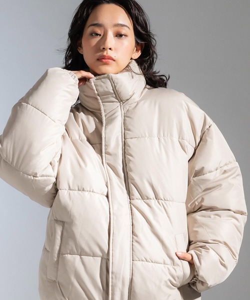 Ressaca（レサーカ）の「スタンドカラーファイバーダウンブルゾン ボリューム中綿ジャケット オーバーサイズ（ダウンジャケット/コート・メンズ・グレー/チャコールグレー/ブラック/ネイビー/ブルー/オフホワイト/ベージュ・L/M/XL）」の22枚目の写真