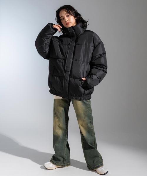 Ressaca（レサーカ）の「スタンドカラーファイバーダウンブルゾン ボリューム中綿ジャケット オーバーサイズ（ダウンジャケット/コート・メンズ・グレー/チャコールグレー/ブラック/ネイビー/ブルー/オフホワイト/ベージュ・L/M/XL）」の11枚目の写真