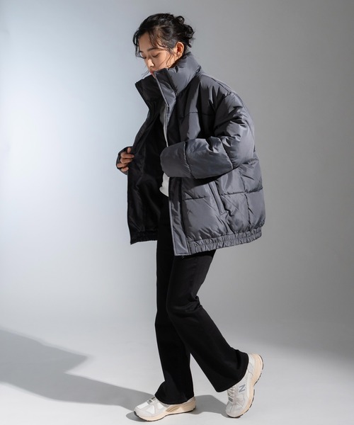 Ressaca（レサーカ）の「スタンドカラーファイバーダウンブルゾン ボリューム中綿ジャケット オーバーサイズ（ダウンジャケット/コート・メンズ・グレー/チャコールグレー/ブラック/ネイビー/ブルー/オフホワイト/ベージュ・L/M/XL）」の15枚目の写真