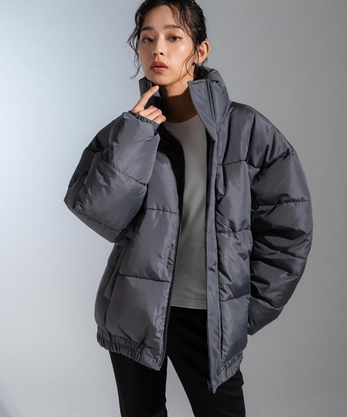 Ressaca（レサーカ）の「スタンドカラーファイバーダウンブルゾン ボリューム中綿ジャケット オーバーサイズ（ダウンジャケット/コート・メンズ・グレー/チャコールグレー/ブラック/ネイビー/ブルー/オフホワイト/ベージュ・L/M/XL）」の14枚目の写真