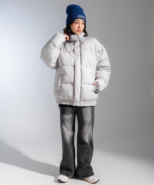 Ressaca（レサーカ）の「スタンドカラーファイバーダウンブルゾン ボリューム中綿ジャケット オーバーサイズ（ダウンジャケット/コート・メンズ・グレー/チャコールグレー/ブラック/ネイビー/ブルー/オフホワイト/ベージュ・L/M/XL）」の19枚目の写真