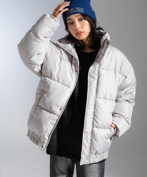 Ressaca（レサーカ）の「スタンドカラーファイバーダウンブルゾン ボリューム中綿ジャケット オーバーサイズ（ダウンジャケット/コート・メンズ・グレー/チャコールグレー/ブラック/ネイビー/ブルー/オフホワイト/ベージュ・L/M/XL）」の16枚目の写真