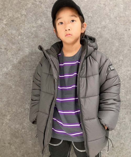 THE CASUAL（カジュアル）の「フーデッド　フェイクダウン　マウンテンジャケット（ダウンジャケット/コート・キッズ・チャコール/カーキ/ベージュ/ブラック・140cm/150cm/160cm/130cm/120cm/110cm）」の19枚目の写真
