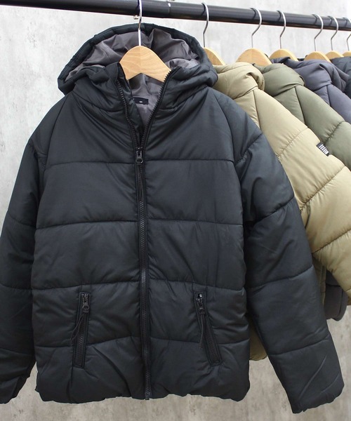 THE CASUAL（カジュアル）の「フーデッド　フェイクダウン　マウンテンジャケット（ダウンジャケット/コート・キッズ・チャコール/カーキ/ベージュ/ブラック・140cm/150cm/160cm/130cm/120cm/110cm）」の6枚目の写真