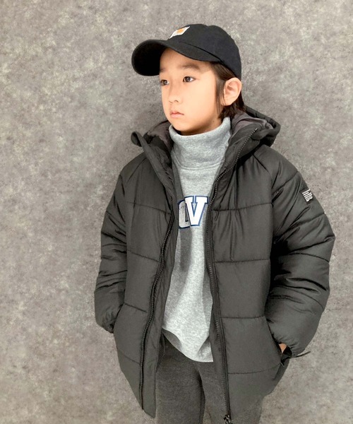 THE CASUAL（カジュアル）の「フーデッド　フェイクダウン　マウンテンジャケット（ダウンジャケット/コート・キッズ・チャコール/カーキ/ベージュ/ブラック・140cm/150cm/160cm/130cm/120cm/110cm）」の9枚目の写真