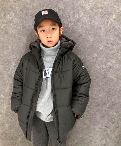 THE CASUAL（カジュアル）の「フーデッド　フェイクダウン　マウンテンジャケット（ダウンジャケット/コート・キッズ・チャコール/カーキ/ベージュ/ブラック・140cm/150cm/160cm/130cm/120cm/110cm）」の10枚目の写真