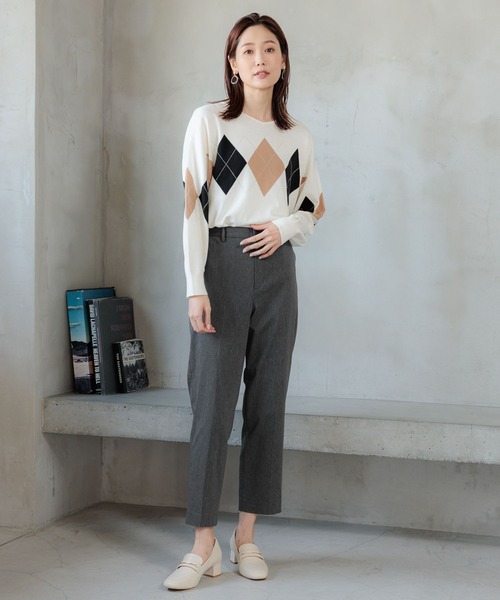 GLOBAL WORK（グローバルワーク）の「あったかスゴラクストレッチスリムテーパードパンツ/967724（その他パンツ・レディース・カーキ/オフホワイト/杢グレー/ネイビー/ブラック・LARGE/X-LARGE/MEDIUM/X-SMALL/XX-LARGE/SMALL）」の6枚目の写真